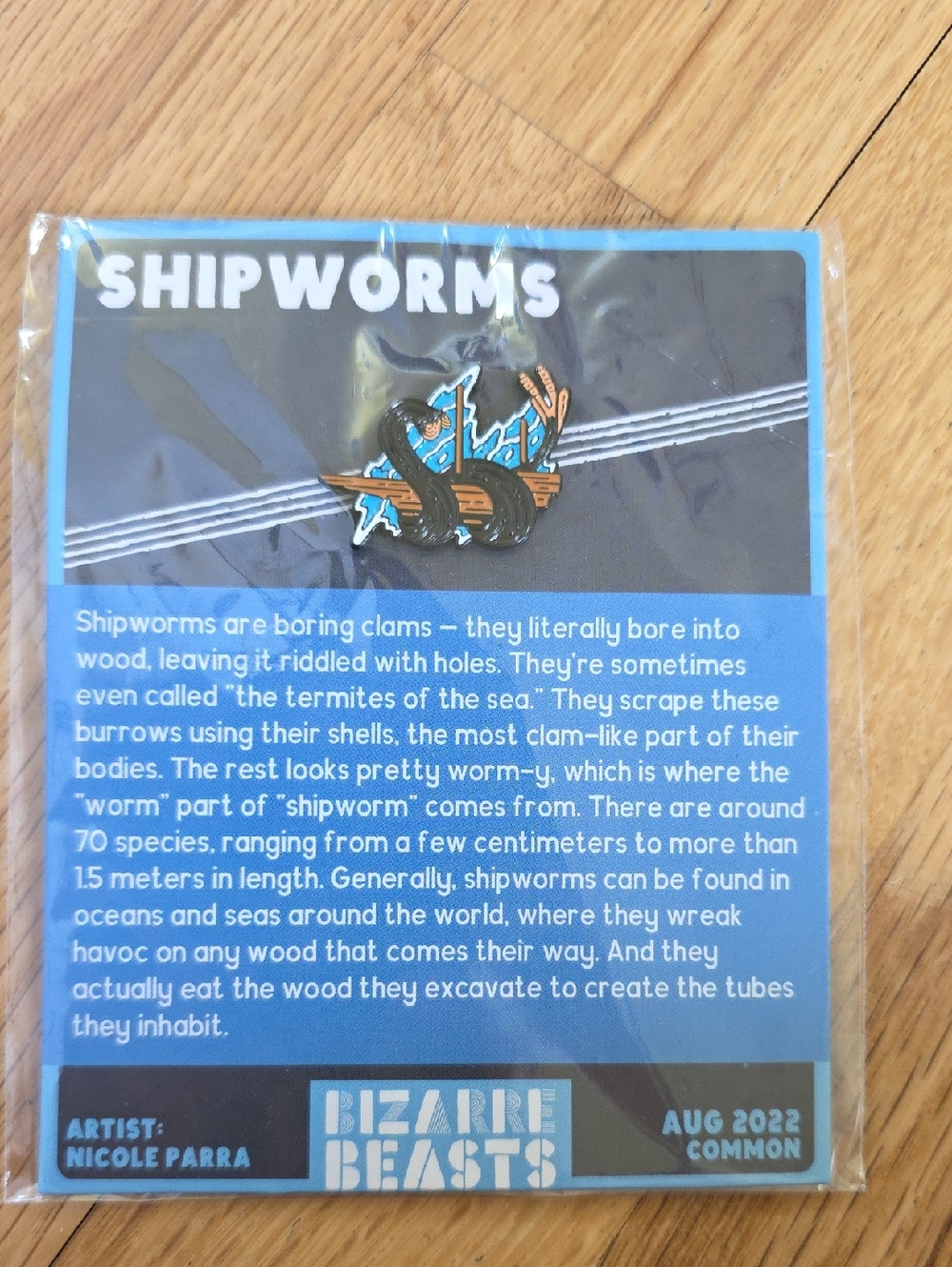 Bizarre Beasts Enamel Pin Common August 2022 Shipworms